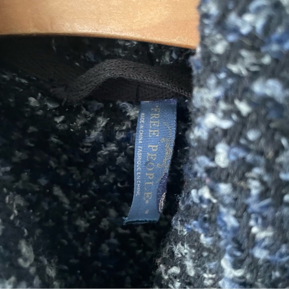 Free People Patricia Peplum Tweed Double Breasted Coat Blue Size 8 - Picture 9 of 9